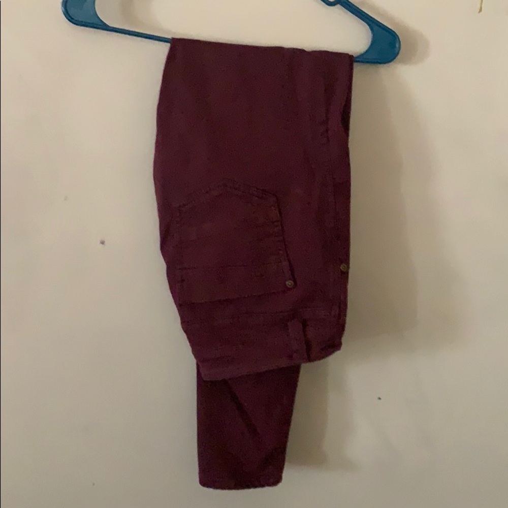Maroon Skinny Jean-Ruberband Stretch